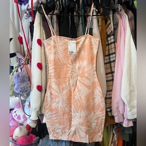 NWT H&M Orange Tie Dye Bodycon Dress